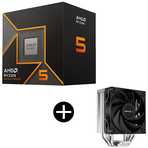 AMD Ryzen 5 9500F CPU + DEEPCOOL R-AK400-BKNNMN-G-1 サイドフロー型 