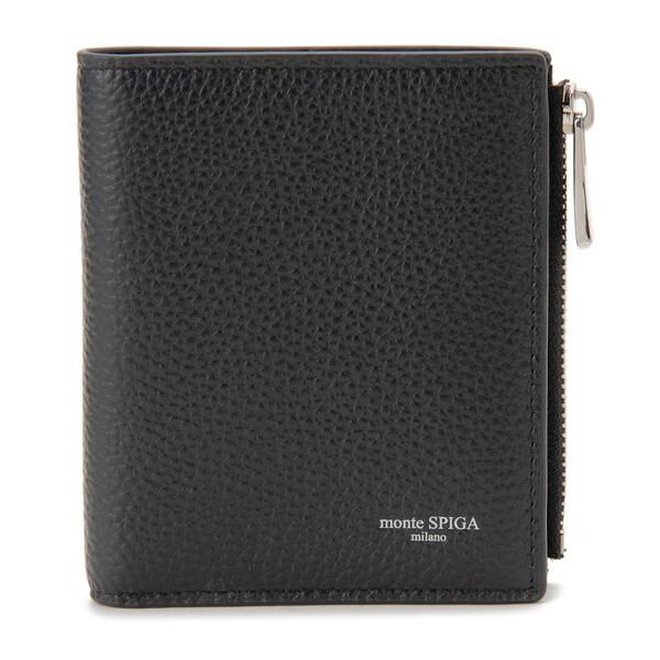 CAMPOMAGGIO ブラック 二つ折り財布 MONTE SPIGA（モンテスピガ） 財布 牛革 二つ折り財布 MOSMSP007BK