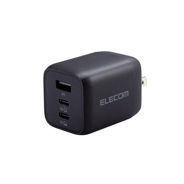 【推奨品】エレコム ACDC-PD4465BK USB Power Delivery 65W キューブAC充電器(C×2+A×1) ブラック ACDCPD4465BK