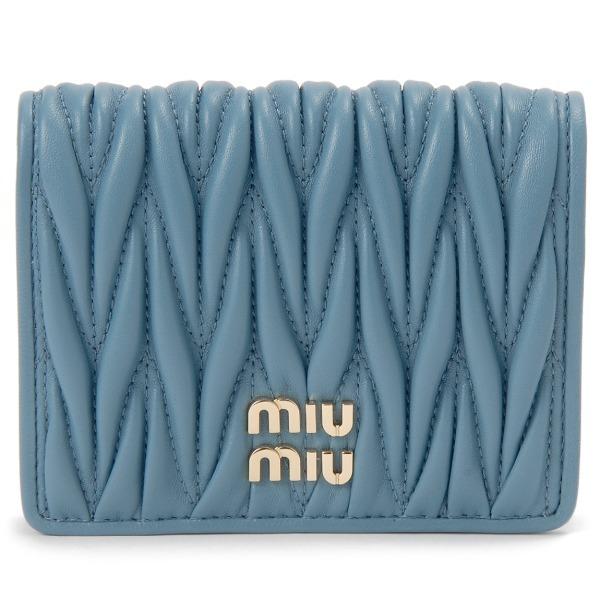 miu miu マトラッセ　二つ折り財布（ブルー） miu miu（ミュウミュウ） 【並行輸入品】 二つ折り財布 ブルー 5MV204