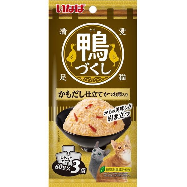 いなばペットフード 鴨づくし かもだし仕立て かつお節入り 60g×3袋