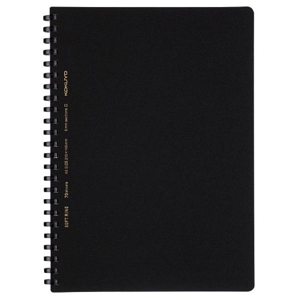 他サイト： コクヨ ス-SV437S5-D ブラック ソフトリングノート ビジネス方眼罫 A5の商品画像