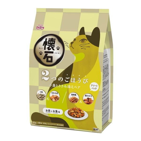 ペットライン 懐石 2つのごほうび 小魚とささみ添えペア 猫用 650g