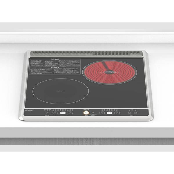 他サイト： IHクッキングヒーター ビルトイン 三菱 CS-H217B ブラック 幅45cm 1口IH+ラジエント MITSUBISHIの商品画像