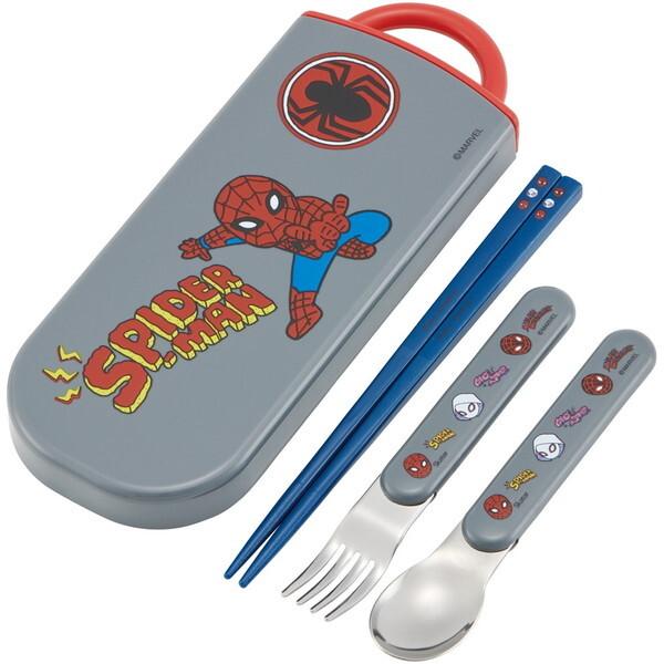 他サイト： スケーター TACC2AG スパイダーマン お弁当 トリオセット(箸・スプーン・フォーク) 開けやすいスライド式 抗菌加工の商品画像