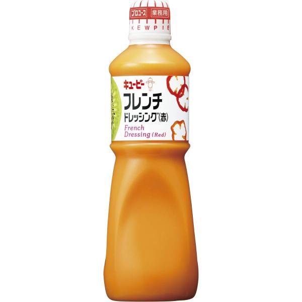 キユーピー 1L フレンチドレッシング (赤) 1000ml (業務用) 大容量 ・カロリー:100gあたり385Kcal・内容量:1L・原材料:食用植物油脂、醸造酢、ぶどう糖果糖液糖、食塩、トマトケチャップ、レモン果汁、増粘剤(キサンタン...