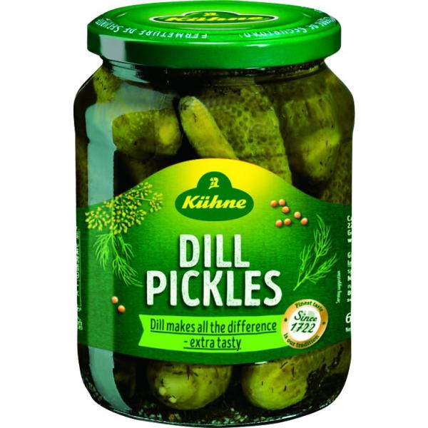 キューネ ディルピクルス 720ml ・カロリー:17Kcal・内容量:720ml・原材料:きゅうり、漬け原材料(醸造酢、マスタードシード、ディル、にんにく、砂糖、食塩)、香料、酸化防止剤(亜硫酸塩)・商品サイズ(幅×奥行×高さ):95×9...