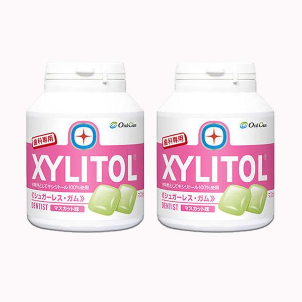 【歯科専用】 キシリトールガム ボトルタイプ 90粒 (マスカット) (2個) ・※原材料に含まれるアレルギー物質…ゼラチン・甘味料(キシリトール)、ガムペース、増粘剤(アラビアガム)、香料、リン酸一水素カルシウム 、着色料(紅花黄、クチナ...
