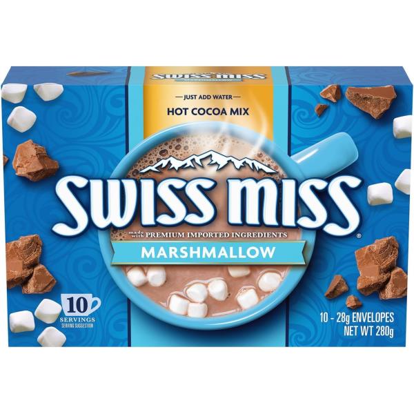 スイスミス ココアミックス(ミニマシュマロ入り) 10P ・カロリー:28g当たり 120Kcal・ブラント名: スイスミス・内容量:280g・原材料:砂糖、異性化液糖、ホエイ、ココア、加工油、マシュマロ(砂糖、異性化液糖、コーンスターチ、...
