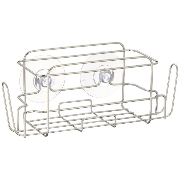 和平フレイズ(Wahei freiz) 洗剤スポンジラック 深型 ペットボトル 牛乳パック用フック付 水はけの良いワイヤー材 SUIグート SUI-6068 ・サイズ:21.2×8×8.3cm・本体:ステンレス鋼、吸盤:塩化ビニル樹脂・生産...