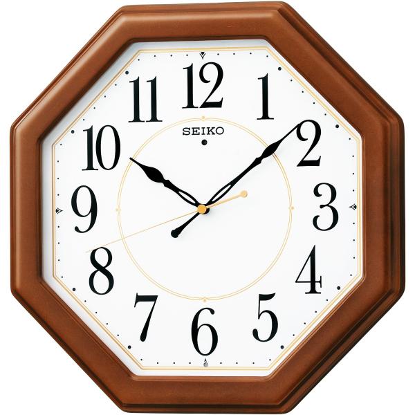 セイコークロック(Seiko Clock) 掛け時計 電波 アナログ 八角型 木枠