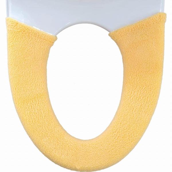 オカ(OKA) やわらか便座カバー シーズ 洗浄・暖房型専用タイプ(ウォシュレット) イエロー (トイレ便座 クッション やわらか 厚織 抗
