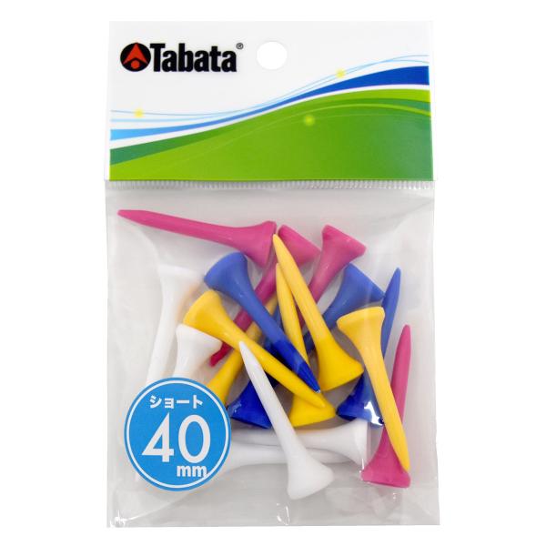 Tabata(タバタ) ゴルフ プラスリム ショートティー 40mm プラスチックティー スリムティー ショート 18本入 GV1418 S