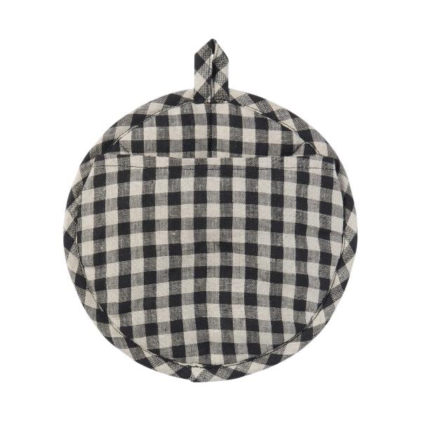 MUJI 無印良品 鍋敷きにもなる鍋つかみ ギンガムチェック 19×19cm 麻平織