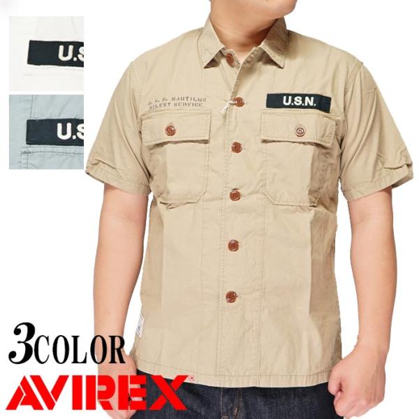 AVIREX アビレックス アヴィレックス ワーク シャツ 半袖 ミリタリー 6105099 送料無料 mayakasai_11890-6105099