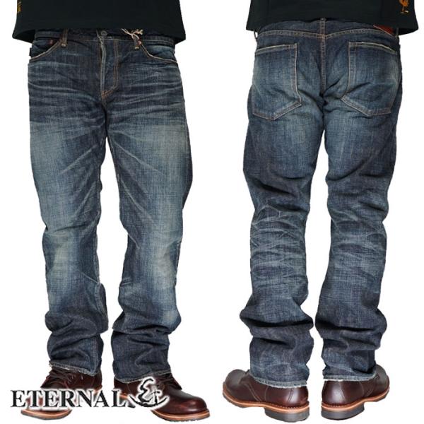 ETERNAL エターナル ジーンズ 5ポケット ローライズストレート レギュラー デニム ハンドウォッシュ加工 岡山 児島 日本製 52291 送料無料 ETERNAL エターナル ジーンズ 5ポケット ローライズストレート