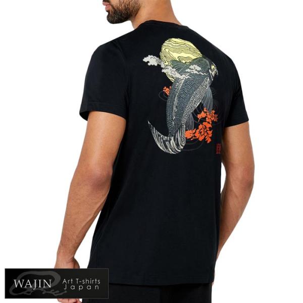 た*や様 和風のコ Wajin[工房倭人] 和柄 Tシャツ 半袖 メンズ 日本製 朧月 クリック