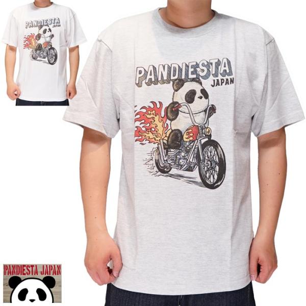 パンディエスタ PANDIESTA Tシャツ 半袖 パンダ インクジェットプリント メンズ 和柄 523852【パンディエスタから新作Tシャツが登場!!】