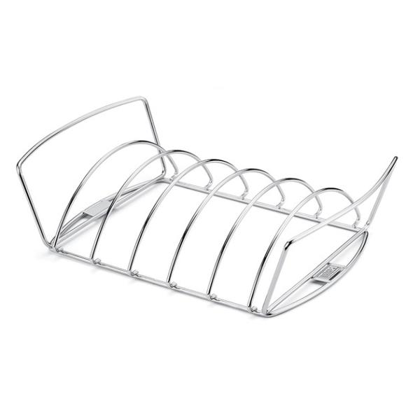 網の上で焼く面積をコンパクトに。一度に複数のお肉が焼ける、便利なラックです。リブのような分厚いお肉を焼くのに最適です。