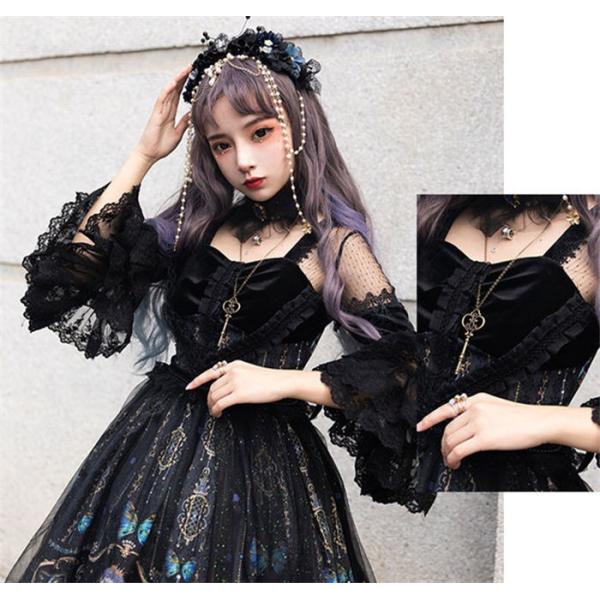レディース コスプレ ロリータ風ワンピ 姫様 4点セット レディース ゴシック ハロウイン 日系女子中高生 ゴスロリ ロリータ ロリータ風ワンピ 春夏ワンピース ワンピース コスプレ Fugu1912 マユポポ 可愛い