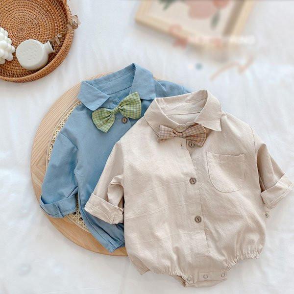 ベビー服 ロンパース 赤ちゃん 男の子 ベビー ジャンプスーツ 可愛い 長袖 記念撮影 通園に大活躍 兄弟 蝶結び かっこいい ブルー ページュ 春 秋 66 73 80 90 P マユポポ 通販 Yahoo ショッピング