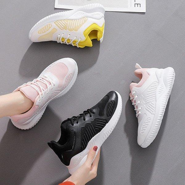 スニーカー レディース靴 靴 ランニングシューズ 運動靴 ウォーキング ウォーキングシューズ 紐 おしゃれ カジュアル 通学 通勤 軽い 軽量 クッション P マユポポ 通販 Yahoo ショッピング