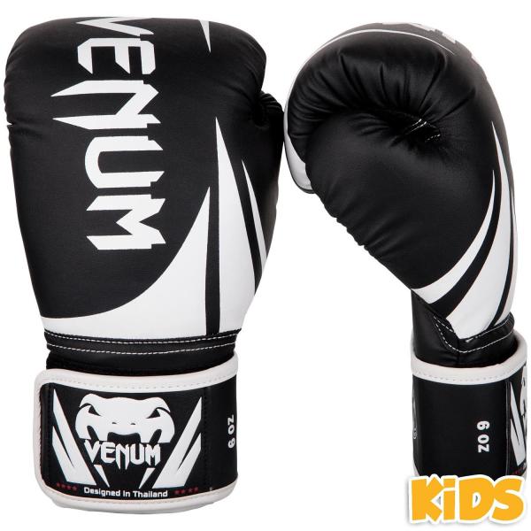 VENUM [Fk]@LbY {NVOO[u@Challenger 2.0 - `W[i/j^ Kids Boxing Gloves - Black/White