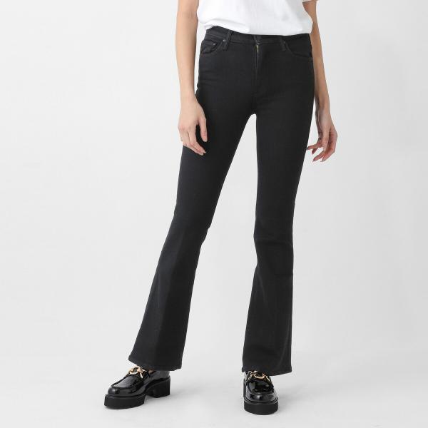 マザー MOTHER ジップフライジーンズ THE WEEKENDER ストレッチ フレアデニムパンツ フレアジーンズ ブラック レディース 1585-1611-a-nighty-night