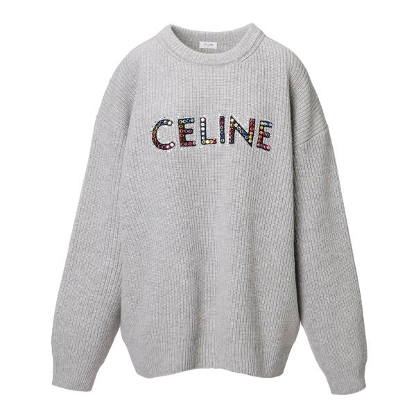 CELINE グレー ロゴセーター L mb-y_2ag77-445u