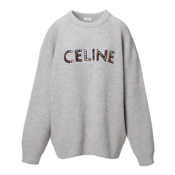 セリーヌ CELINE クルーネックニット セーター グレー メンズ