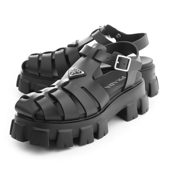 PRADA プラダ サンダル 大きいサイズあり ブラック メンズ