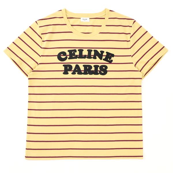 セリーヌ CELINE Tシャツ JERSEY RAYE CELINE PARIS イエロー メンズ 