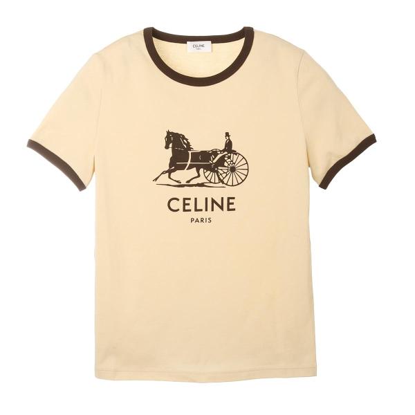 セリーヌ CELINE クルーネックTシャツ ベージュ レディース 2x575-114l-11mr
