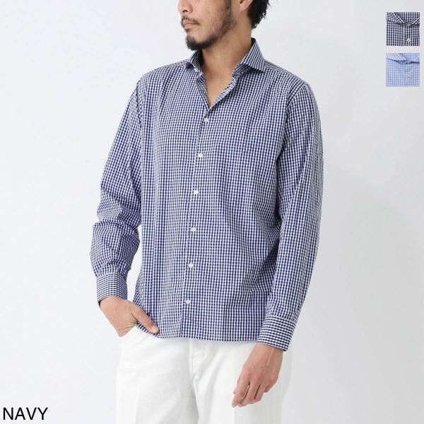 GUY ROVER ギローバー ギンガムチェック ホリゾンタルカラー