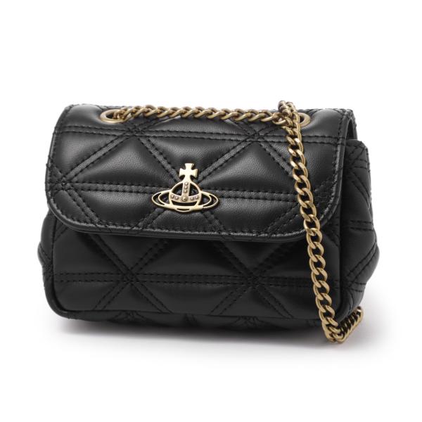 ヴィヴィアンウエストウッド Vivienne Westwood ショルダーバッグ HARLEQUIN NAPPA SM PURSE CHAIN  ミニバッグ ブラック レディース