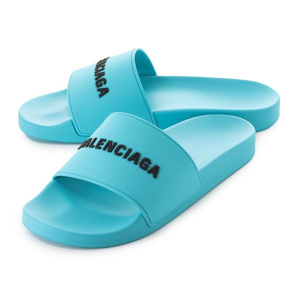 BALENCIAGA サンダル シャワーサンダル レザー ブルー 27.5cm bckediri