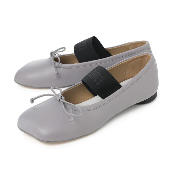 MM6 Maison Martin Margiela / エムエムシックスメゾンマルタンマルジェラ | レザー フラットシューズ | 37 | ライトグレー | レディース MM6 エムエム 6 メゾンマルジェラ Maison Margiela バレエシューズ