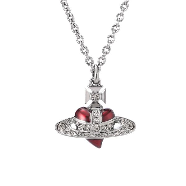 ヴィヴィアンウエストウッド Vivienne Westwood ネックレス MAN. DIAMANTE HEART PENDANT シルバー レディース 630203bv-02s420-ruthenium-blackdiamondcrystal