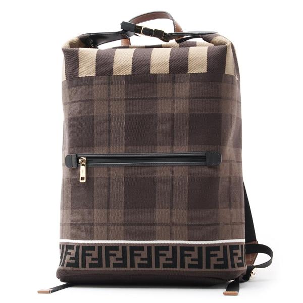 フェンディ Fendi バックパック タータンテクニカルニット リュックサック ブラウン メンズ 7vz044 bi F147h Folkartgaleri Com