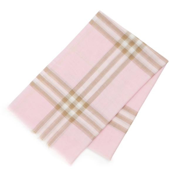 BURBERRY バーバリー ネイビー✕ローズピンク 大判ストール