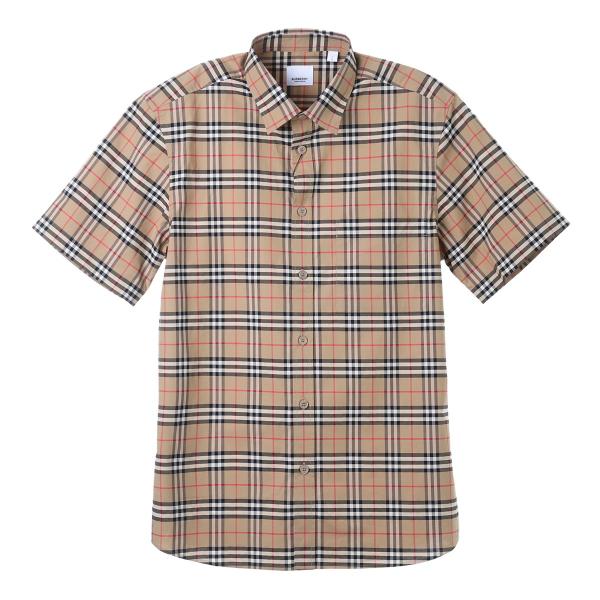 バーバリー BURBERRY 半袖シャツ SHORTSLEEVE SMALLSCALECHECK STRETCH  