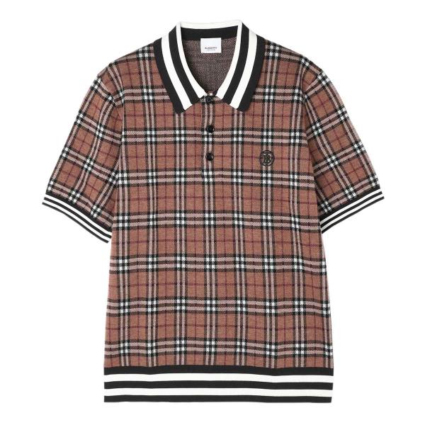 バーバリー　ポロシャツ BURBERRY（バーバリー） ニットポロシャツ ブラウン メンズ 8048136