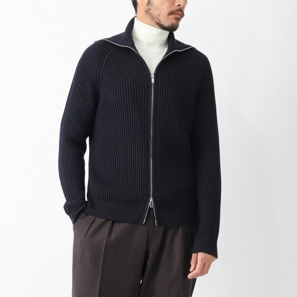 カシミア70シルク30ジップカーディガン、ZANONE ダブルジップニットセット ZANONE（ザノーネ） ジップアップ カーディガン FULL ZIP 大きいサイズ
