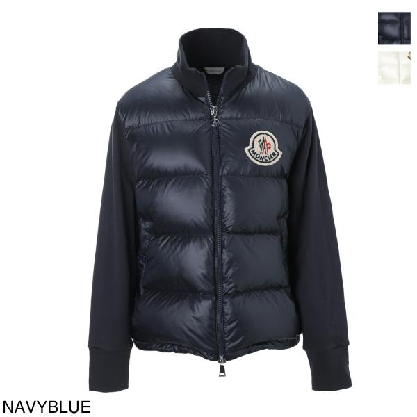 MONCLER 異素材ミックスブルゾンダウン モンクレール ダウン MONCLER ダウン切り替え ロゴパッチ レディース