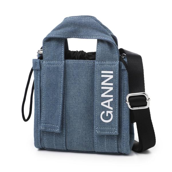 美品☆ GANNI(ガニー)RECYCLED TECH SMALL TOTE GANNI（ガニー） トートバッグ 2WAY RECYCLED TECH MINI TOTE