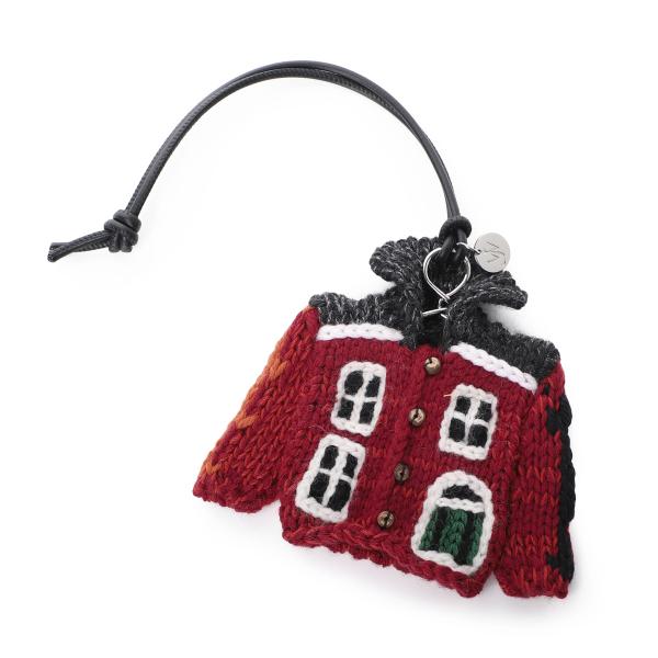 ジェイダブリュー アンダーソン JW ANDERSON バッグチャーム KNITTED HOUSE CARDIGAN CHARM バッグチャームモチーフ レッド メンズ
