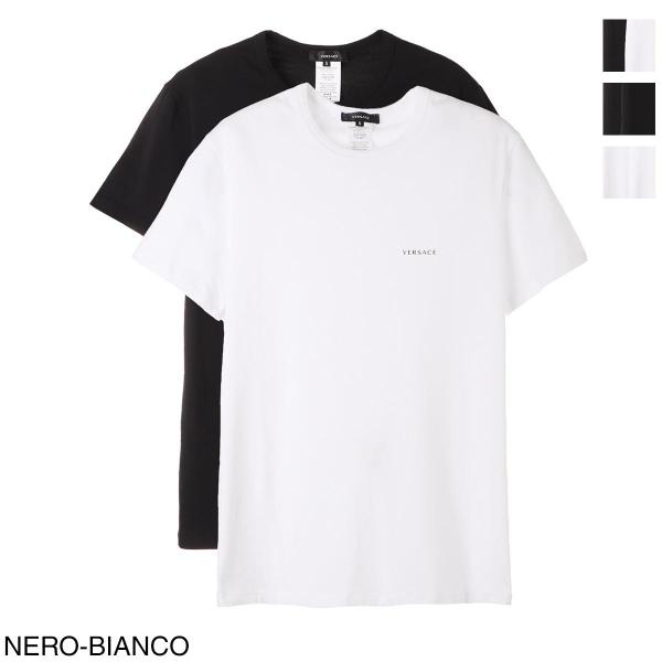 ヴェルサーチェ VERSACE クルーネック Tシャツ 2枚セット BI PACK メンズ au04023-ac00058-a2a4