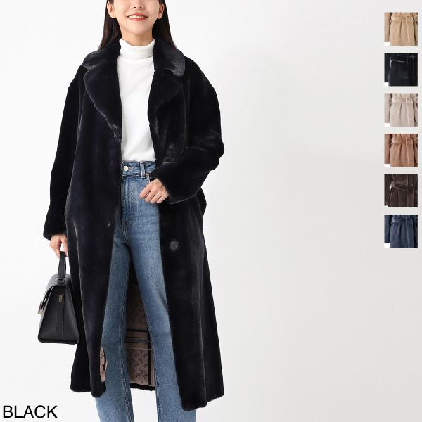 美品イタリア製HERNOヘルノベルト付き裏地プリントロングコート42 モヘアラマ HERNO（ヘルノ） ロングコート 大きいサイズあり レディース ca0409d