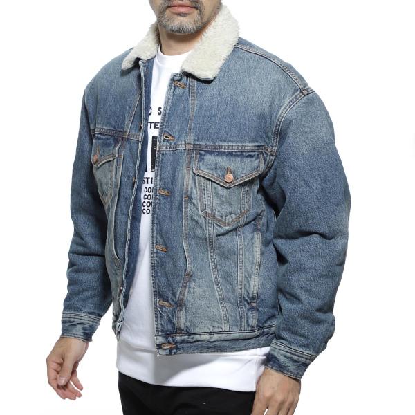ディーゼル バーゲンセール Diesel デニムジャケット D Resky ボアジャケット D Resky 00sxzs 0sawd 01 メンズ ブルー