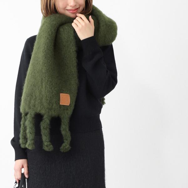 LOEWE ロエベ マフラー スカーフ グリーン レディース